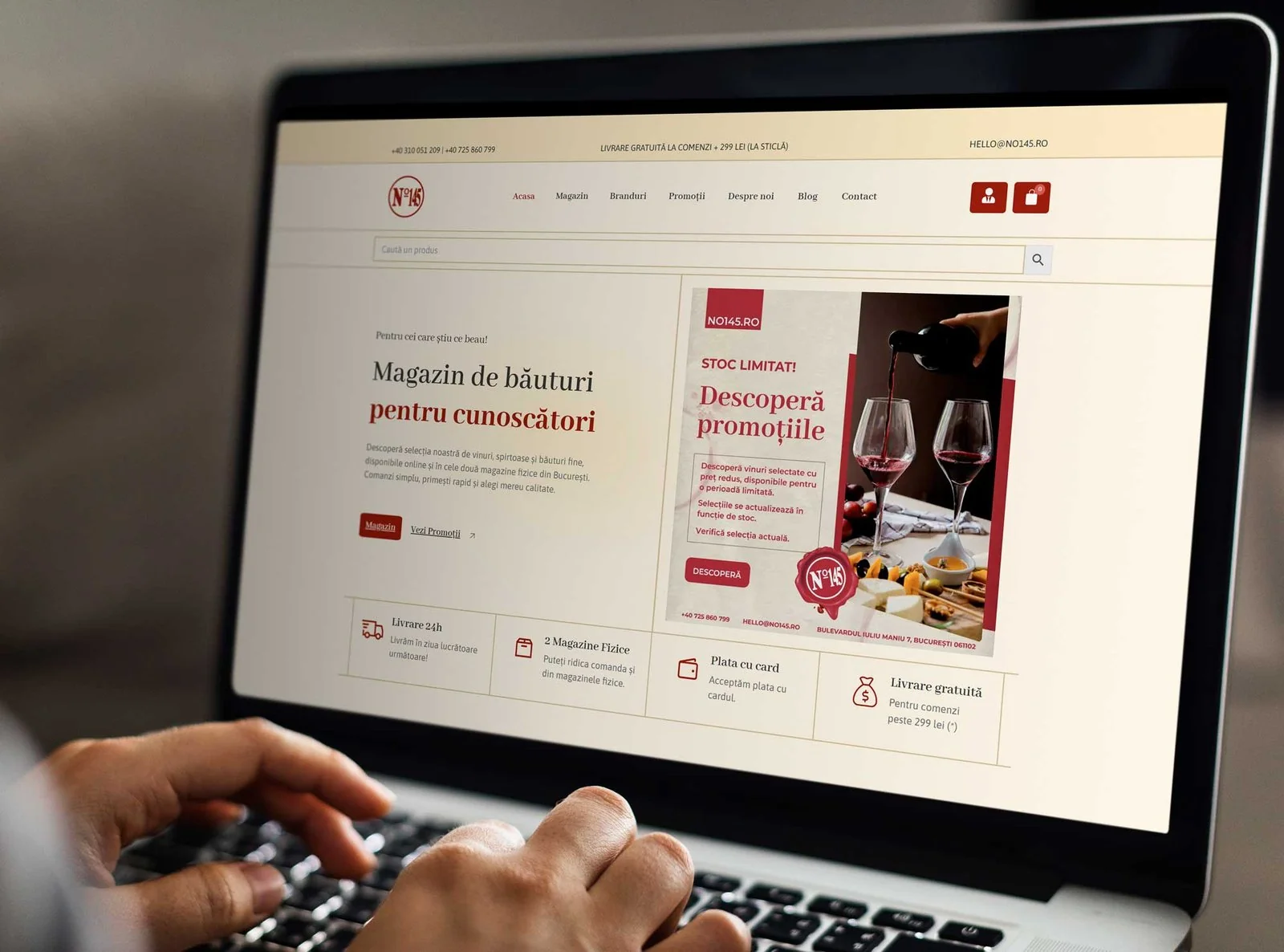 Mockup al magazinului No.145, identitatea anterioară a DrinksHub